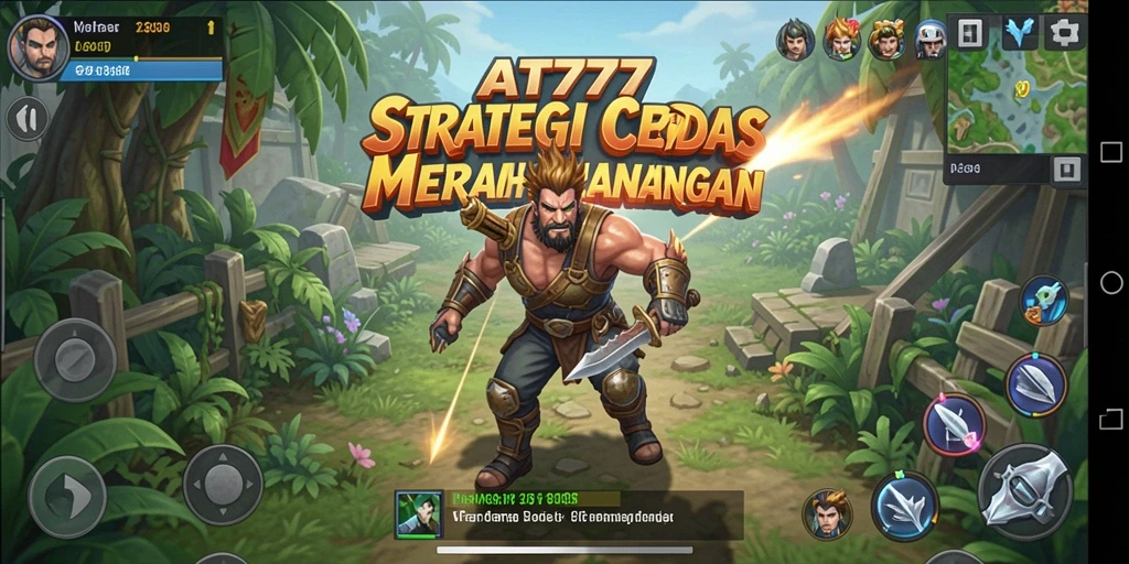 Tampilan seru dari gameplay AT777 dengan pertempuran strategi.