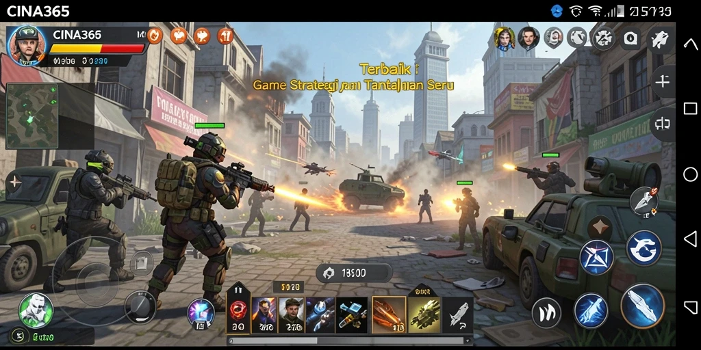 Tangkapan layar gameplay CINA365 menampilkan aksi strategi mendebarkan.