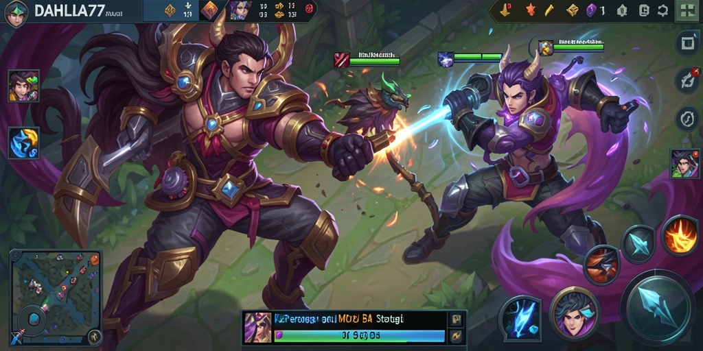 Screenshot DAHLIA77 menunjukkan aksi sengit di arena MOBA.