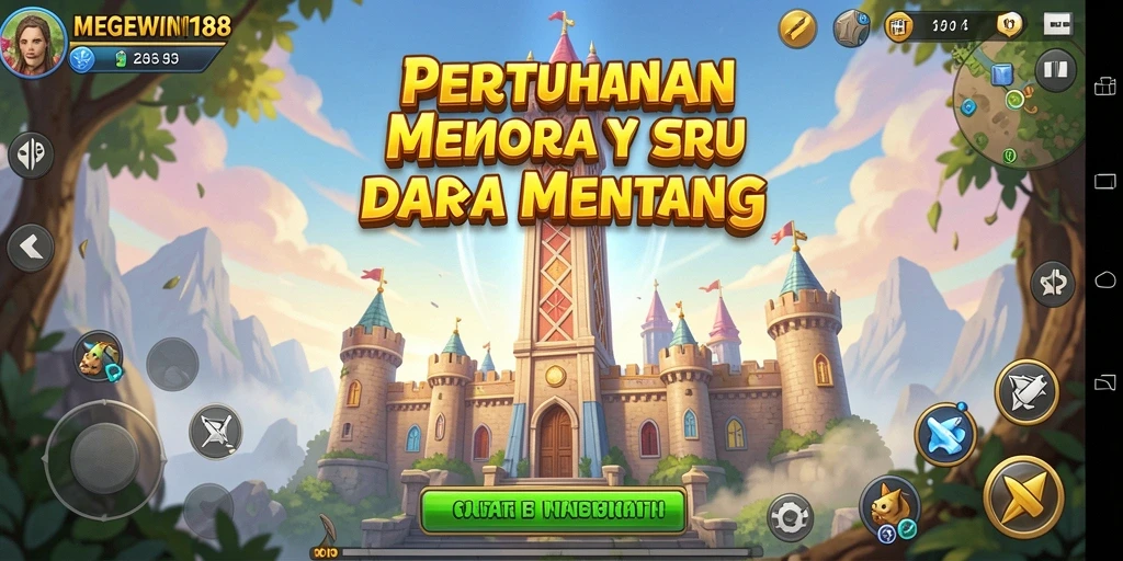 Menampilkan momen seru dari gameplay Tower Defense MEGEWIN188.