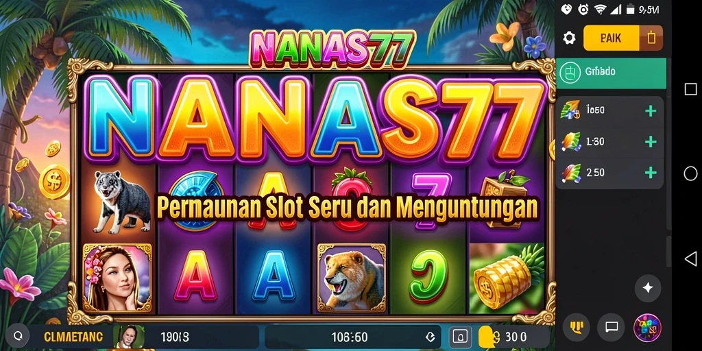 Tangkapan layar utama NANAS777 menampilkan gameplay slot yang mempesona.