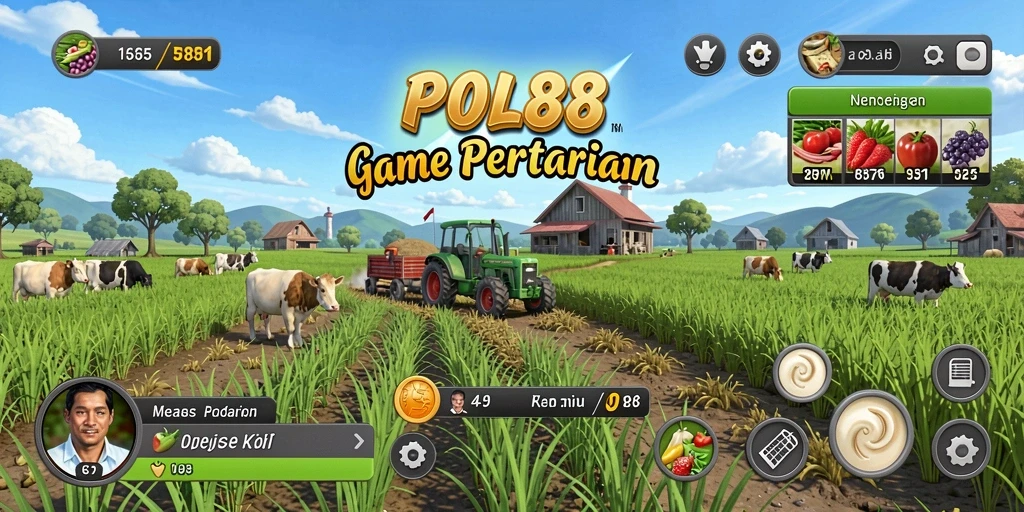 Tampilan gameplay seru di POL88 dengan aktivitas bertani yang menyenangkan.