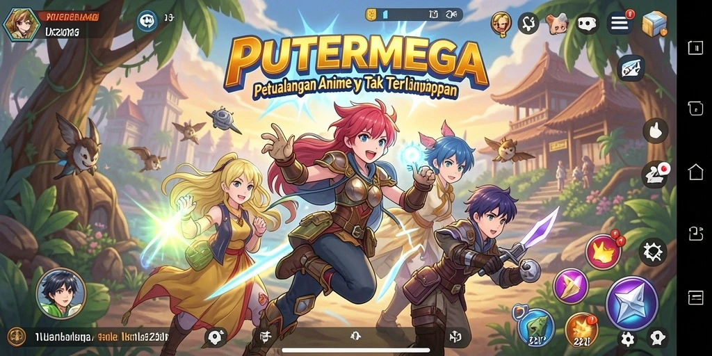 Tampilan menarik dari gameplay PUTERMEGA dengan karakter Anime.