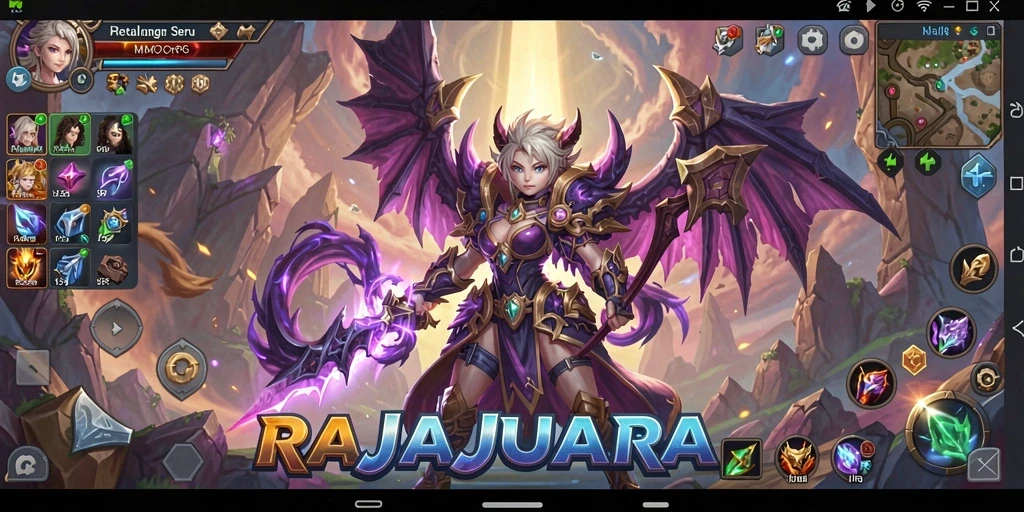 Screenshot RAJAJUARA menampilkan aksi seru dalam pertarungan MMORPG.