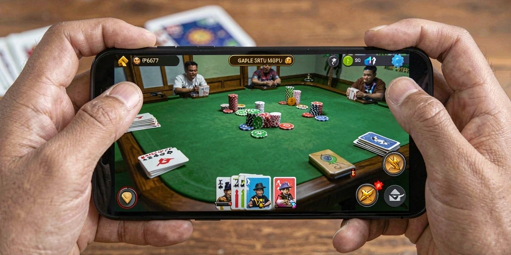Tampilan menarik dari gameplay Gaple di RP6677.