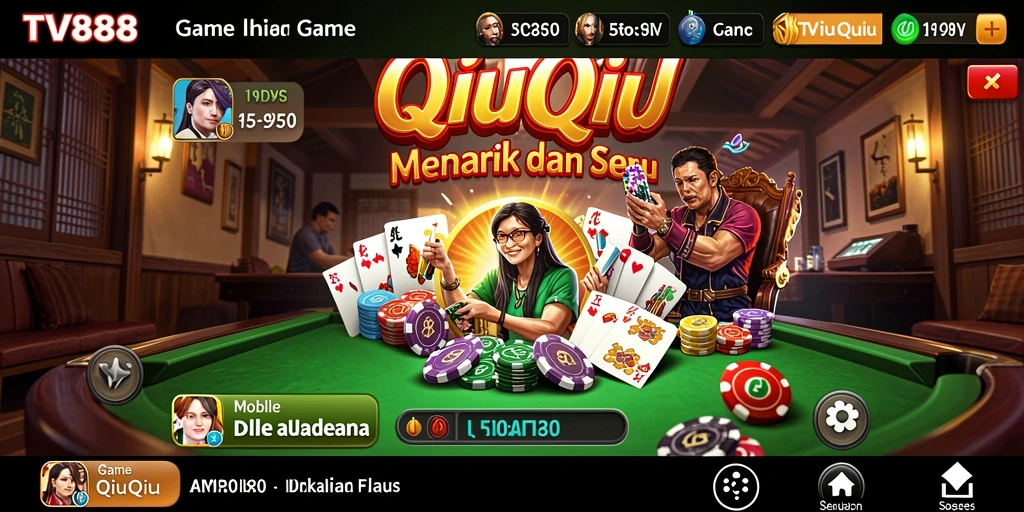 Screenshot gameplay TV888 yang menampilkan aksi seru QiuQiu.
